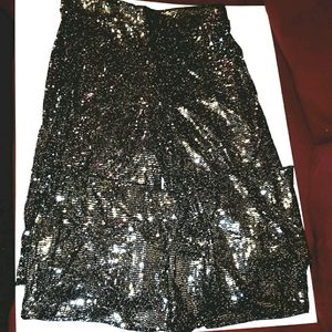Black Sequins Long Dress Pants